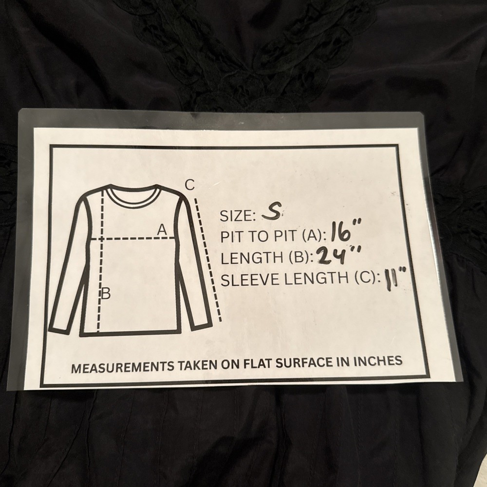 Guess by Marciano Cotton & Silk Babydoll Top Size Small Black Going Out Shirt - Picture 11 of 11